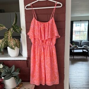 Lilly Pulitzer for Target Vibrant Pink and Orange Giraffe Print Dress Medium